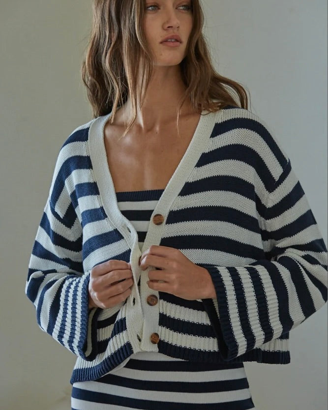 By Together Knit Striped Cardigan