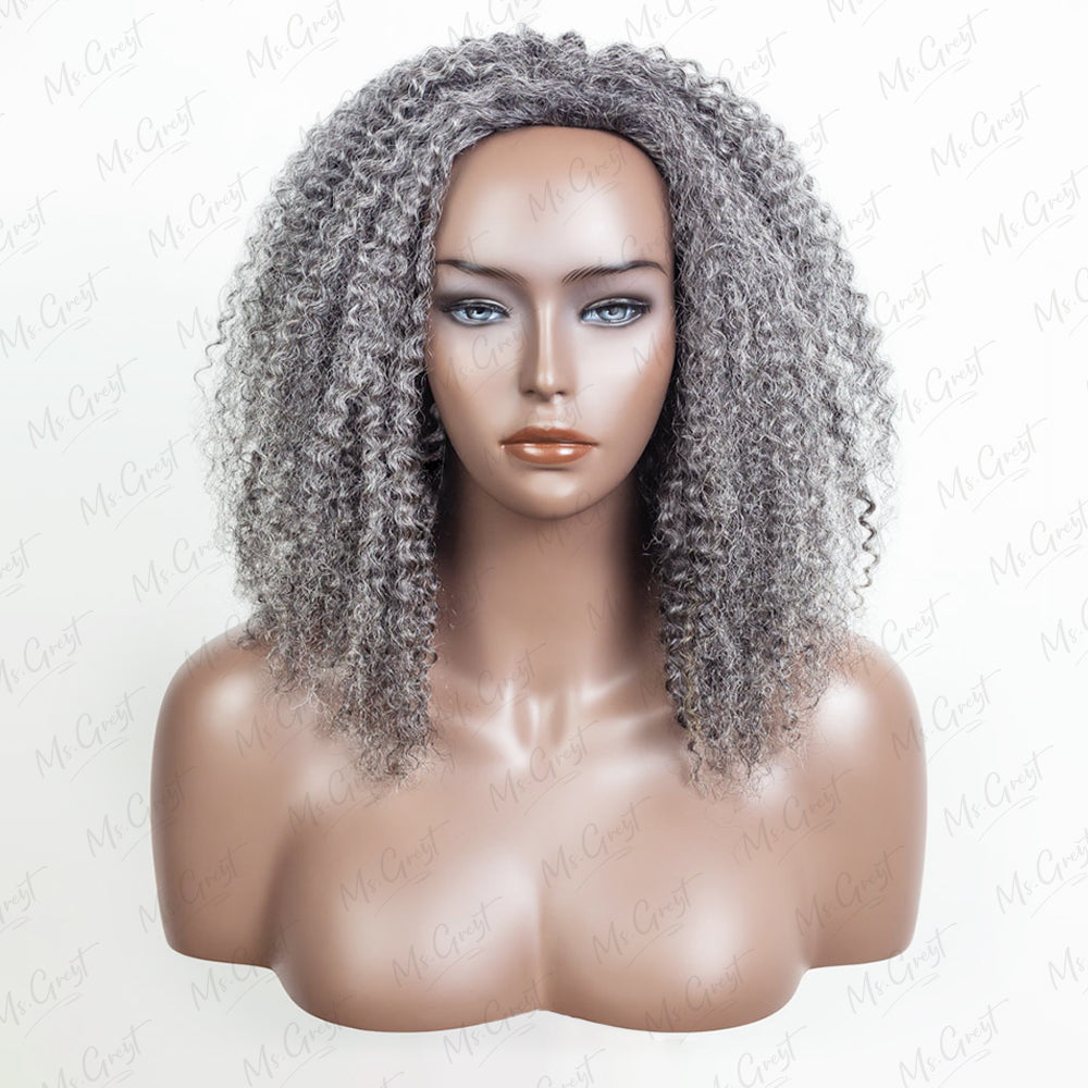 #51 Curly Human Hair 3 In 1 Half Wig??-GHAW03