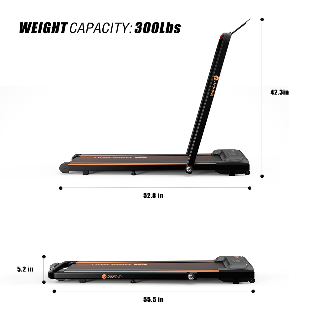 DeerRun A5 Pro Smart 2 in 1 Folding Treadmill Orange