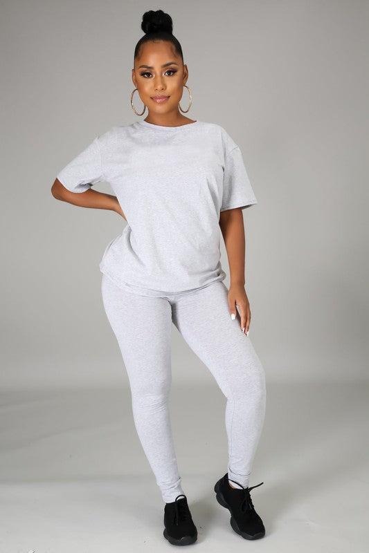 Crew Neck And Leggings Set