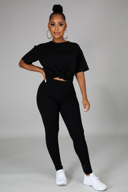 Crew Neck And Leggings Set