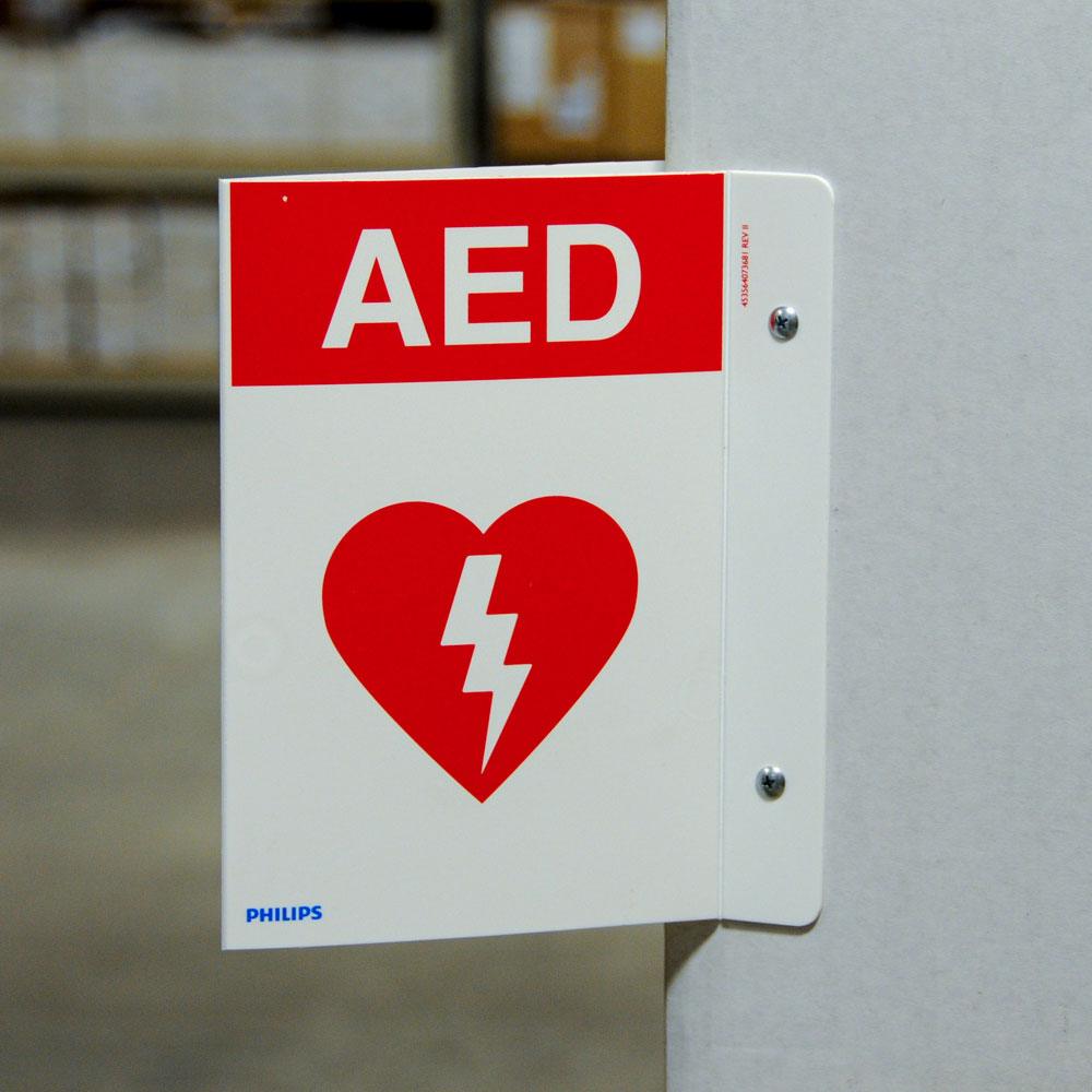 Philips HeartStart AED Wall Sign - Red