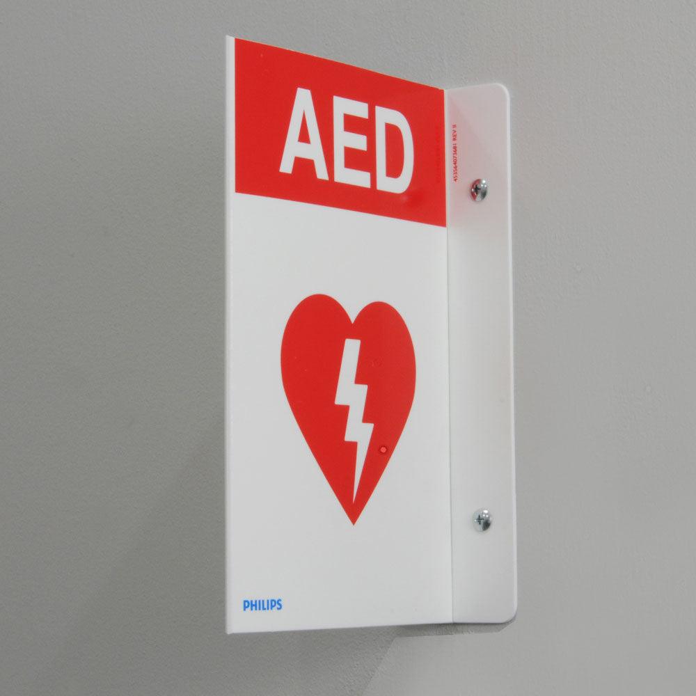 Philips HeartStart AED Wall Sign - Red