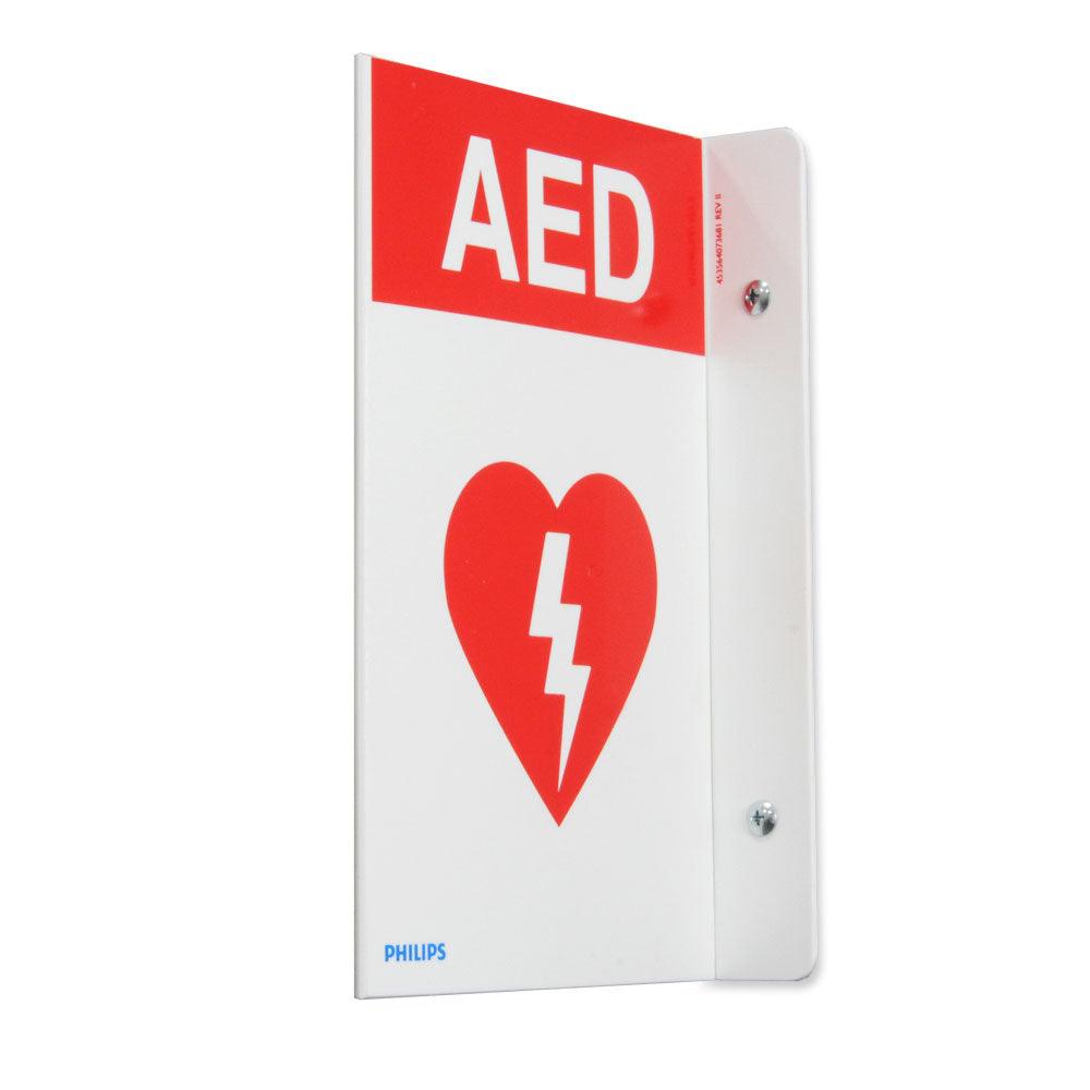 Philips HeartStart AED Wall Sign - Red