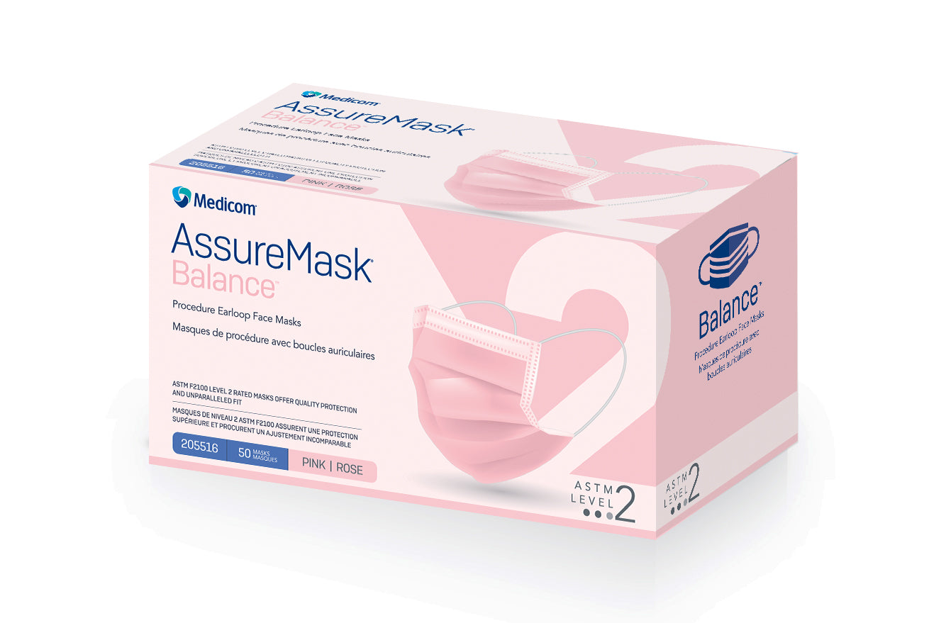 Medicom Procedure Earloop Disposable Face Masks | ASTM Level 2  - Pack of 50