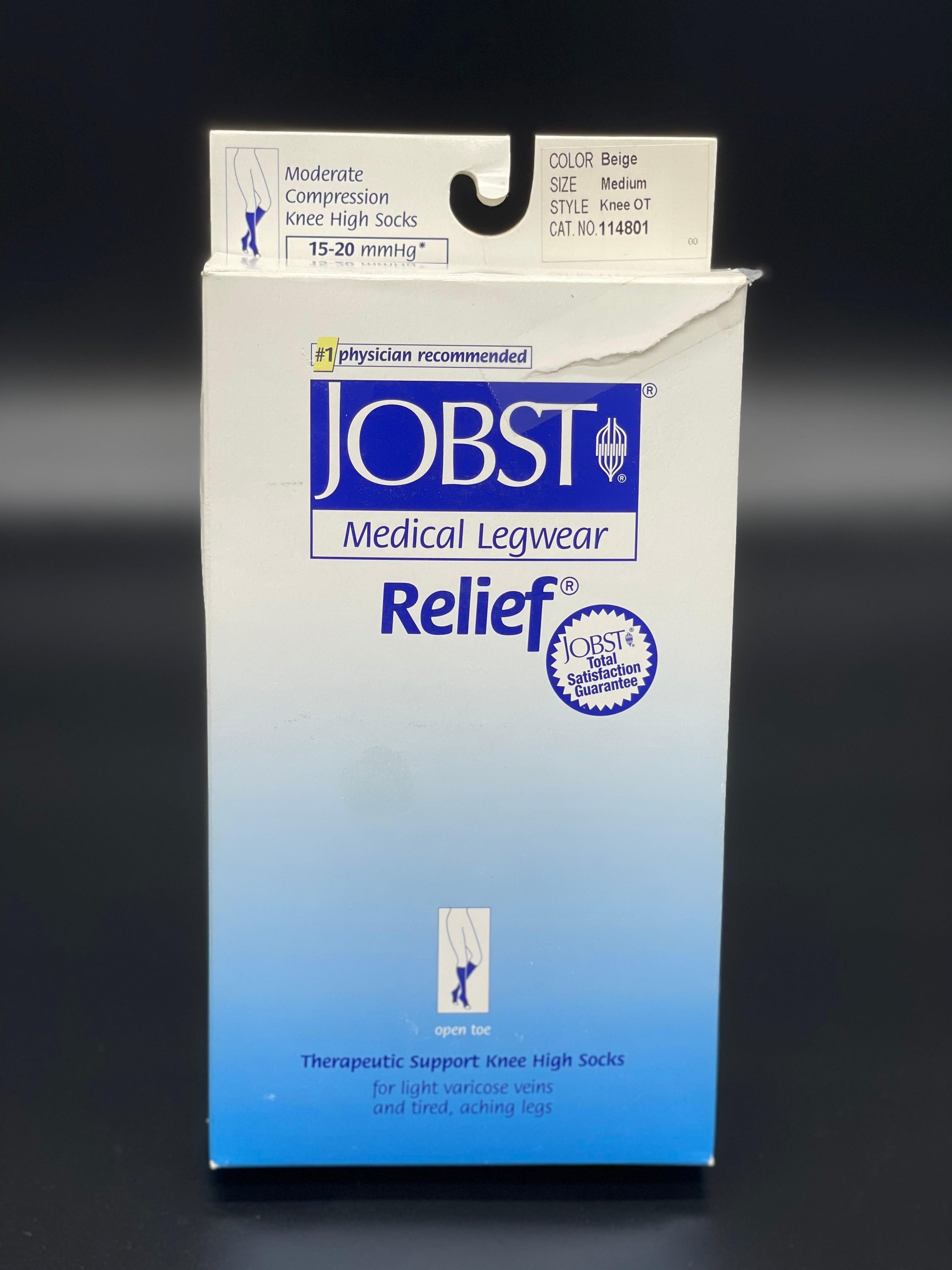 Jobst Relief Unisex Compression Socks | Knee High, Open Toe, 15-20 mmHg