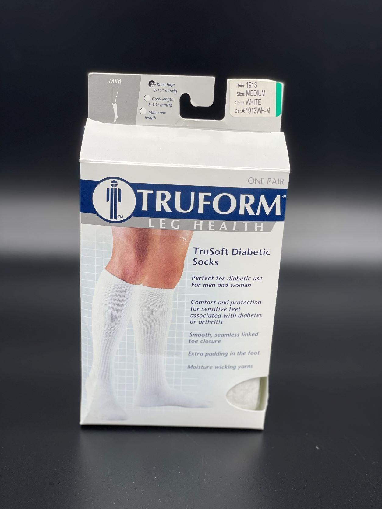 TruSoft Diabetic/Athletic Socks | Knee High, Closed Toe, 8-15 mmHg