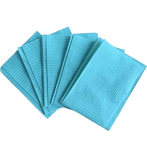 Medicom SafeBasics Dry-Back 2 Ply Disposable Dental Bibs  - Case of 500