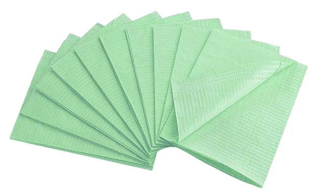 Medicom SafeBasics Dry-Back 2 Ply Disposable Dental Bibs  - Case of 500