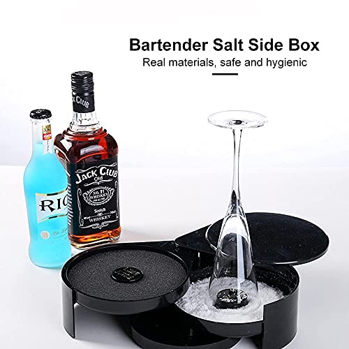 3-Tier Bar Juice Cocktail Seasoning Box Rimmers Bartender Tool Jewelry Storage Box Sugar Salt Rimmer for Bar Party