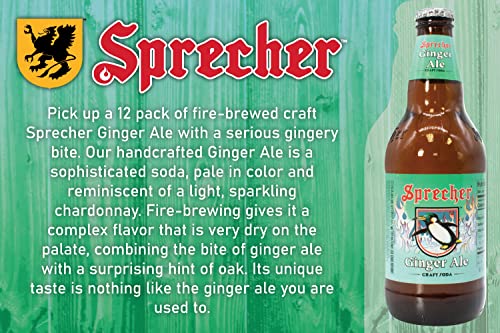 Sprecher Ginger Ale, Fire-Brewed Gourmet Craft Soda, Glass Bottle, 16oz, 12 Pack