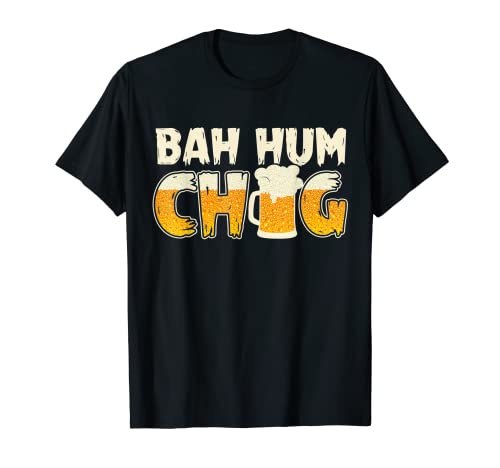 Bah Hum Chug Foamy Beer T-shirt Funny Christmas Drunker Gift