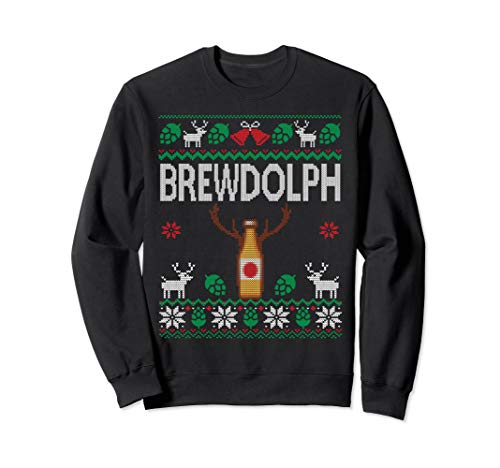 Brewdolph Ugly Christmas Beer Lover Craft Beer Brewer Sweatshirt