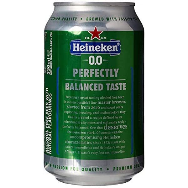 (Case of 15) Heineken 0.0% Non-Alcohol, Alcohol Free Beer, Great Taste, Zero Alcohol, 11.2 Fl Oz (Free Miras Beer Foam Can Cooler Included!)