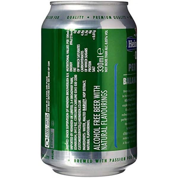 (Case of 15) Heineken 0.0% Non-Alcohol, Alcohol Free Beer, Great Taste, Zero Alcohol, 11.2 Fl Oz (Free Miras Beer Foam Can Cooler Included!)