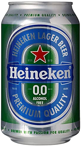 (Case of 15) Heineken 0.0% Non-Alcohol, Alcohol Free Beer, Great Taste, Zero Alcohol, 11.2 Fl Oz (Free Miras Beer Foam Can Cooler Included!)