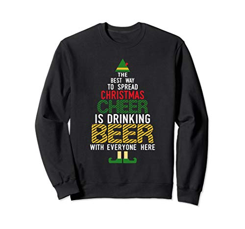 Christmas Cheer Elf | Funny Naughty Santa Elf Beer Sweater Sweatshirt