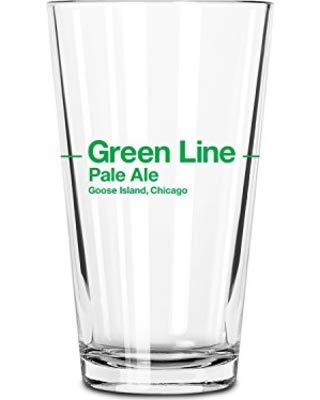Goose Island Green Line Pint Glass