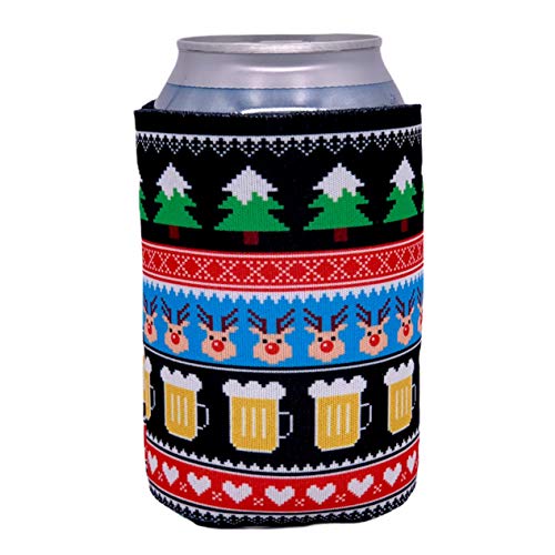 Reindeer and Beers Christmas Collapsible Can Coolie (1)
