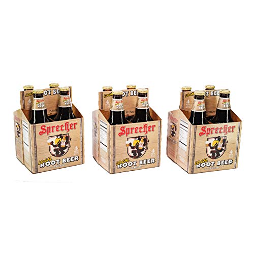 Sprecher Lo-Cal Root Beer, Great tasting, Hand Crafted, Fire-Brewed Gourmet Craft Soda, 16oz Glass Bottle, 12 Pack (3-4packs)`