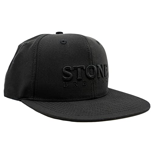 Stone Brewing Black on Black Flatbill Snapback Hat,One Size