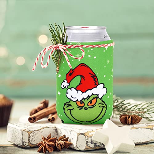 Whaline 12Pcs Christmas Can Sleeves Red Green Merry Christmas Can Covers 12 oz Reusable Xmas Character Neoprene Thermocoolers for Beverages Cans Bottles Xmas Winter Party Favors Decor