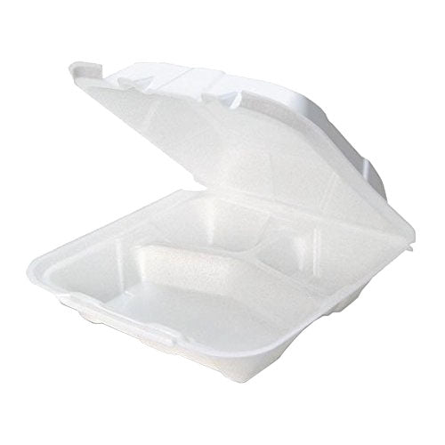 Vented Foam 3-Compartment Takeout Container, 9