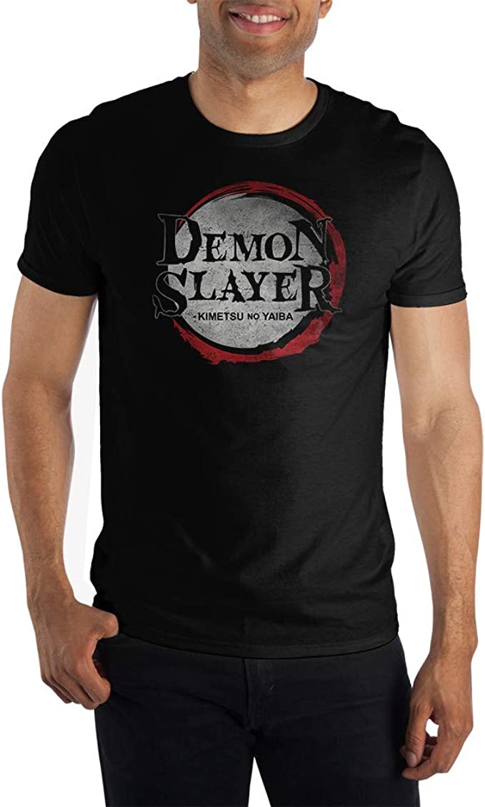 New Black Demon Slayer logo T-shirt Medium