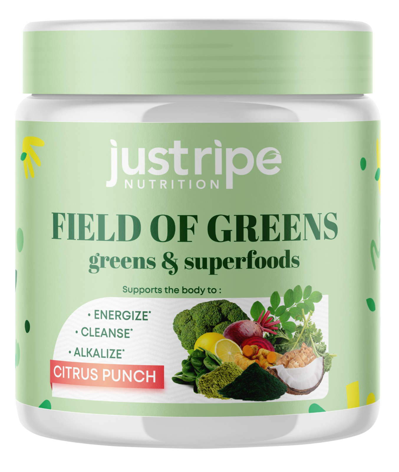 Just Ripe Field of Greens - Super Greens Powder Smoothie Mix for Boost Energy