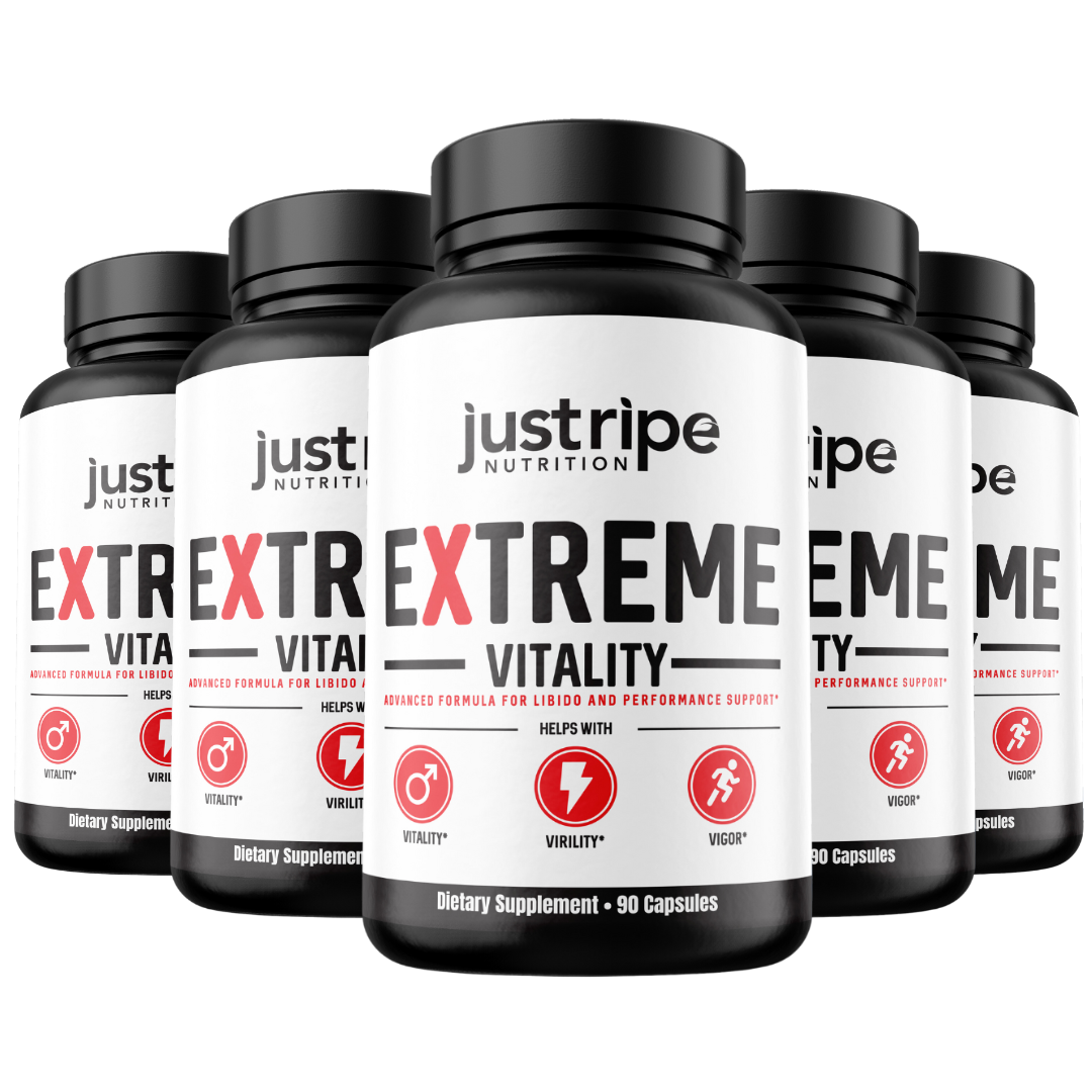 5 Pack Extreme Vitality - Male Vitality Pills - Performance Support 60 Caps