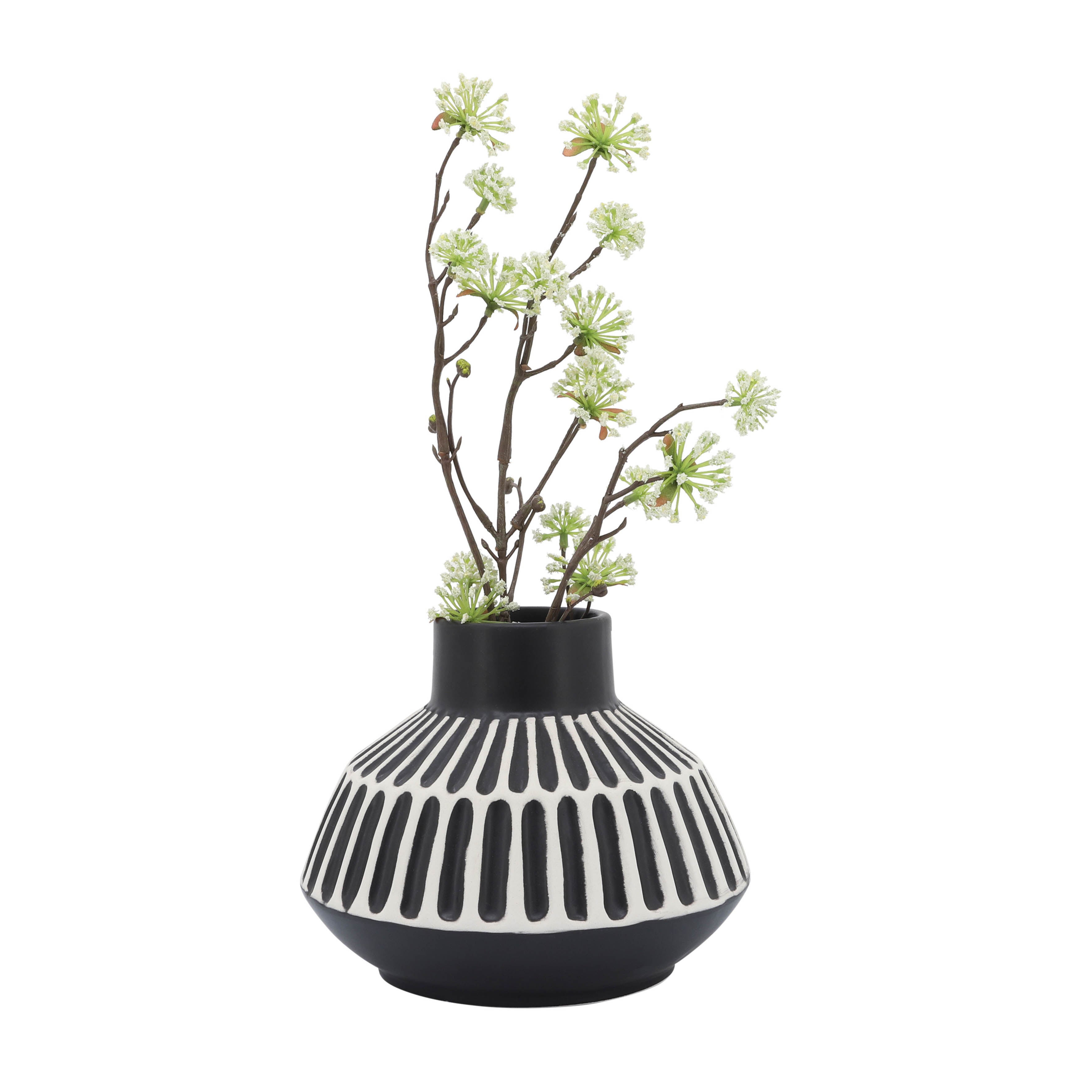 Black Ceramic Tribal Vase, 6