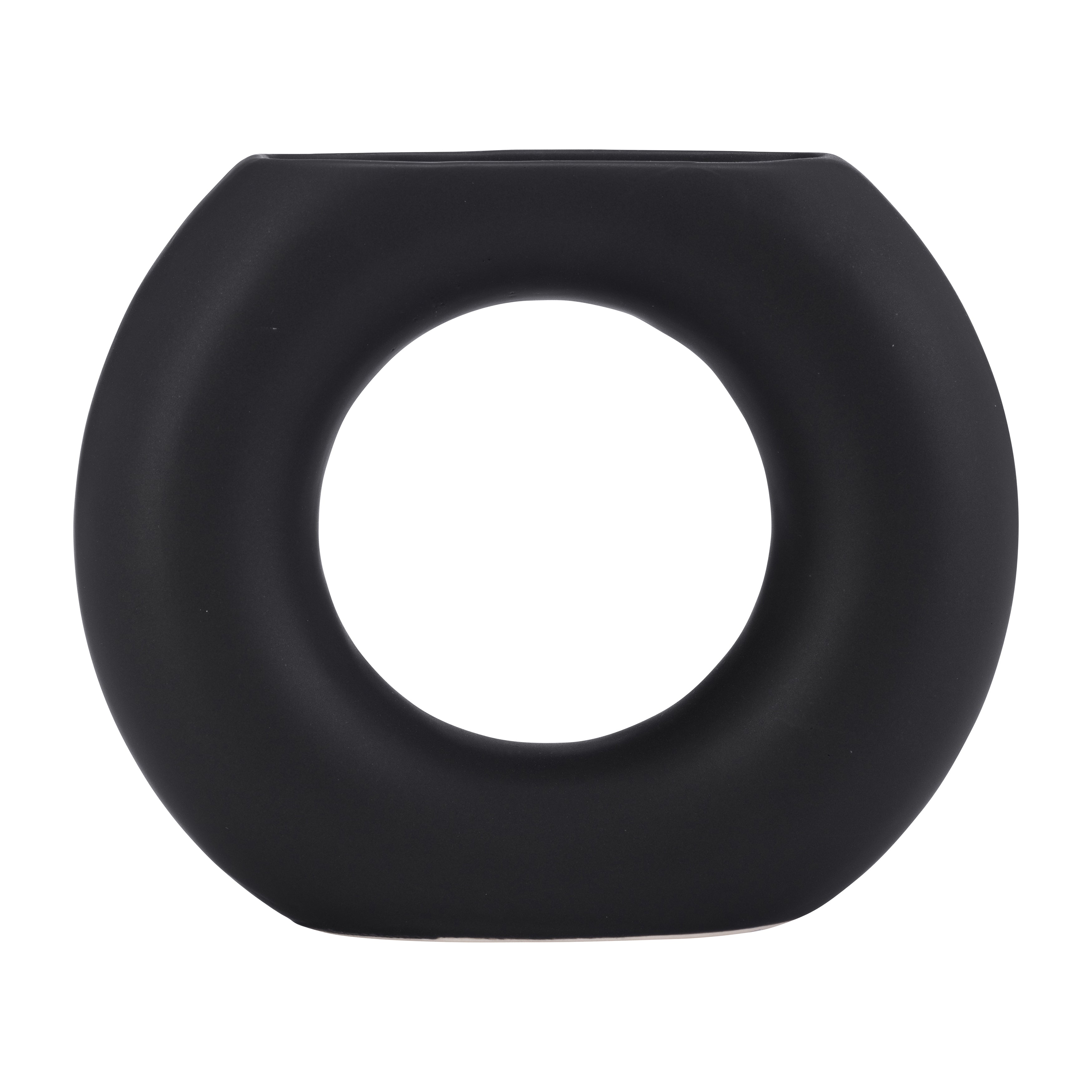 Black Donut Ceramic Vase, 5
