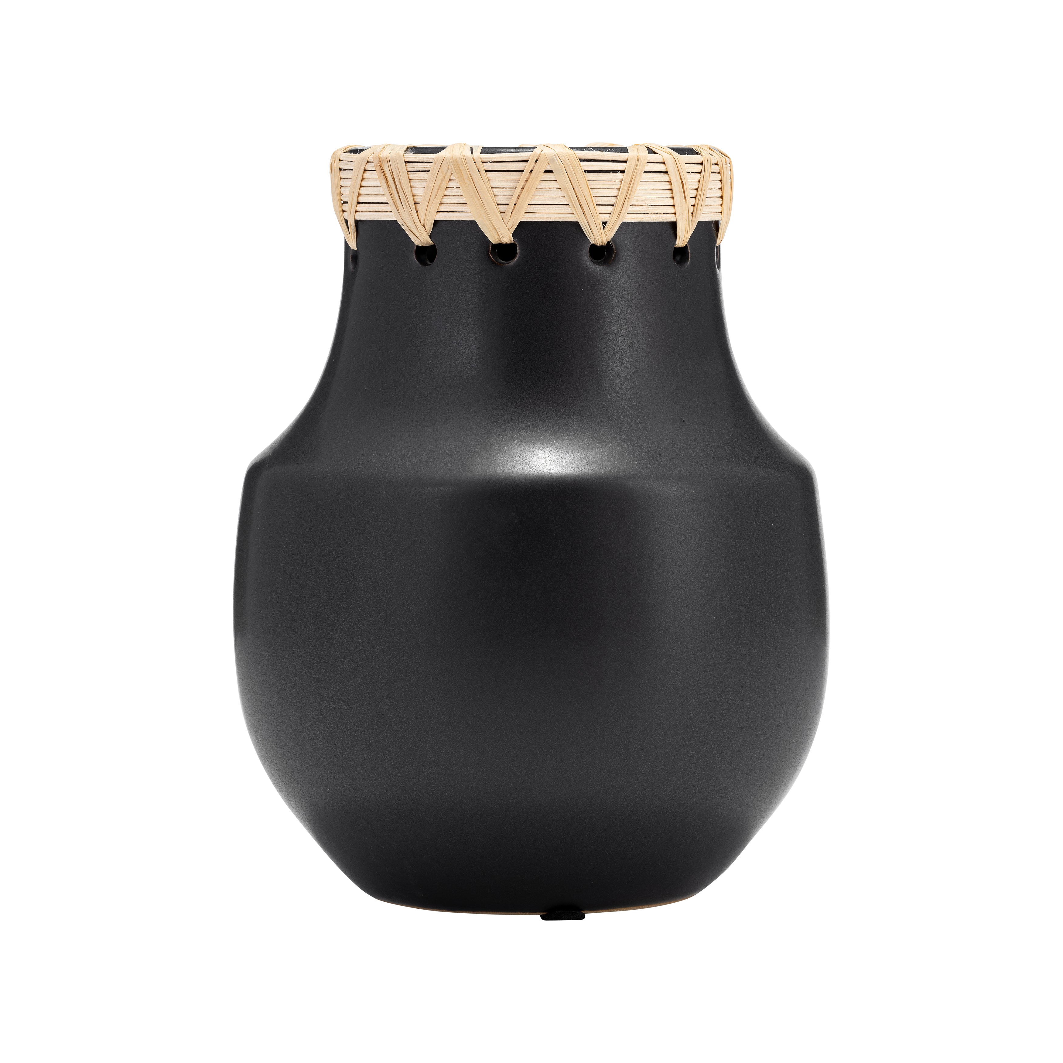 Black Ceramic Vase with Weaving 7