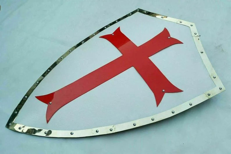 Medieval Red Cross Templar Shield ~ Heater Shield