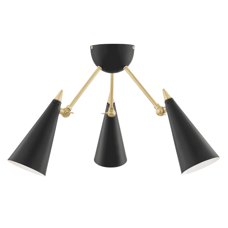 Black Brass Moxie 3 Light Adjustable Modern Sconce Wall Lamps Lighting Fixture