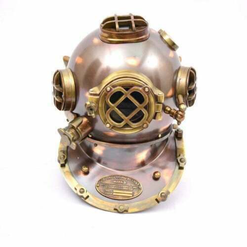 Diving Helmet US Navy Mark V Antique Brass Steel Full Size Maritime Gift