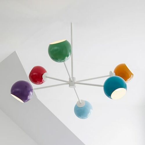 Colorful Globe Chandelier Mid Century Modern Brass Ceiling Lamps Lighting Fixture