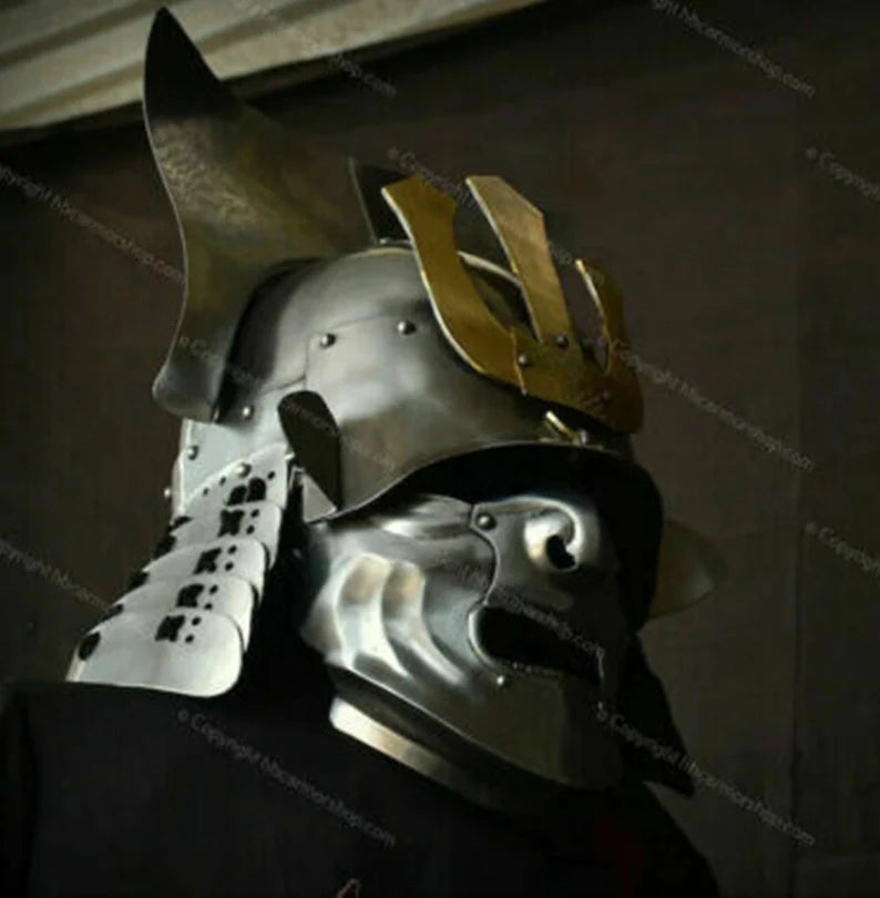 Knight Medieval Steel Japanese Samurai ZUNARI Helmet Replica