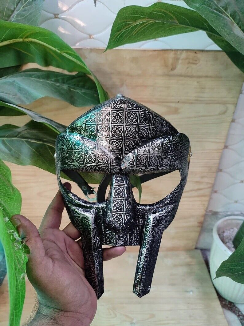 Medieval MF DOOM Mask Mad-villain Mild Steel Face Armor Mask