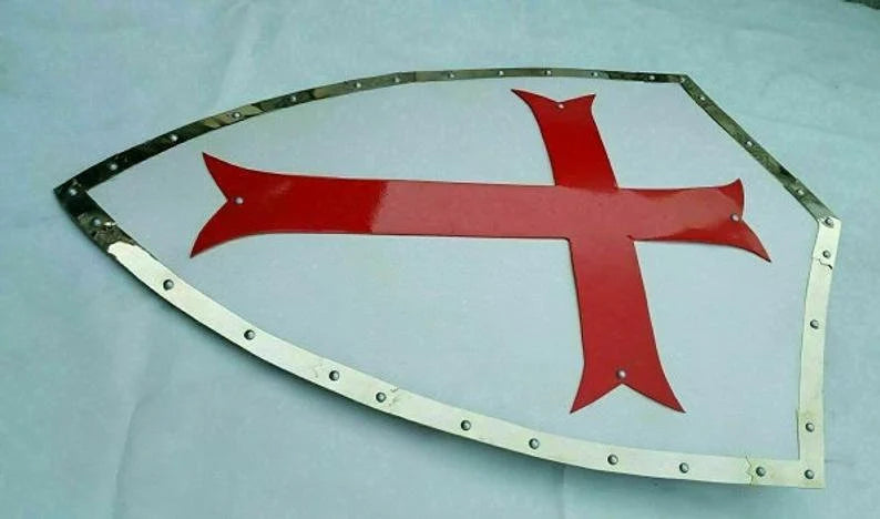 Medieval Red Cross Templar Shield ~ Heater Shield