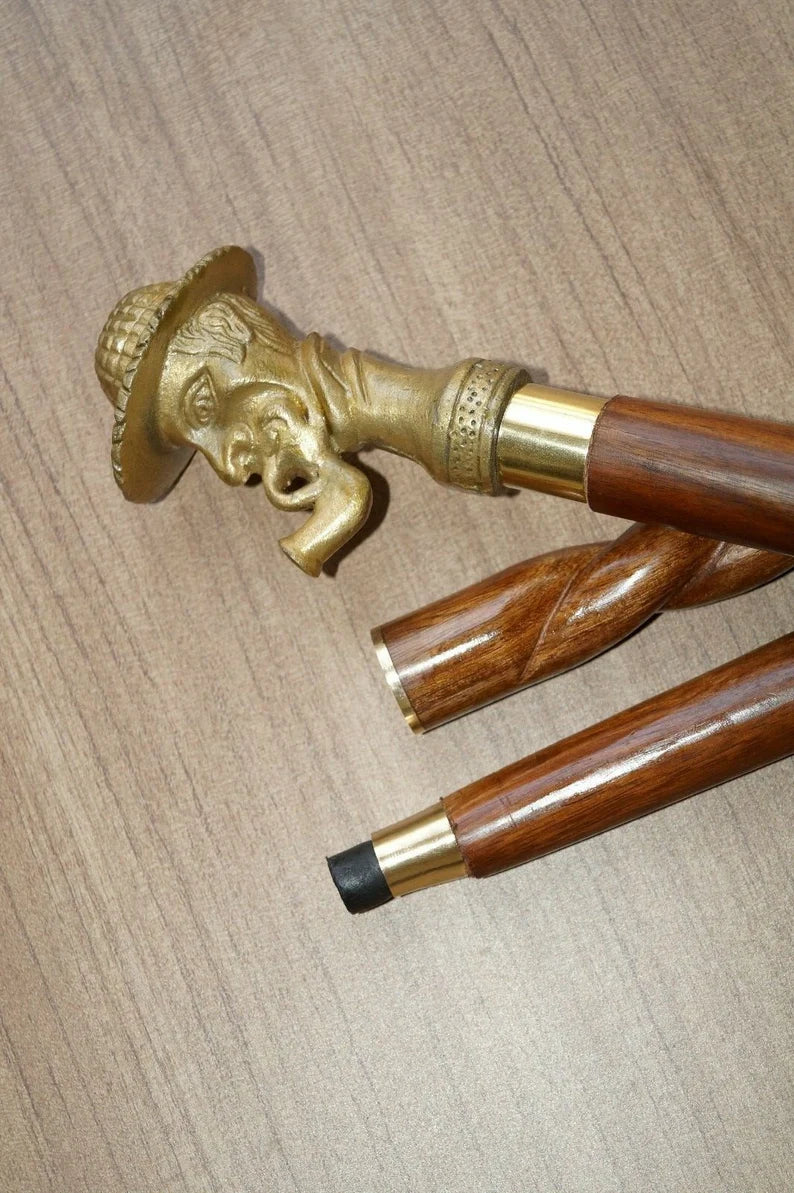 Aluminum Designer Sherlock Holmes Handle Walking Stick Cane