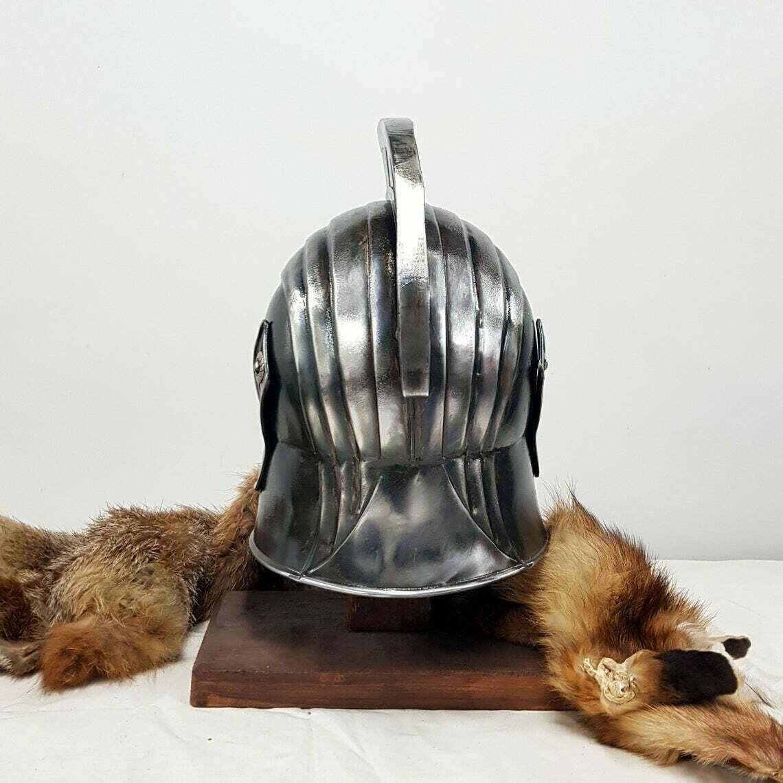 Blackened 18 Gauge Steel Medieval Legionnaire Fantasy Helmet