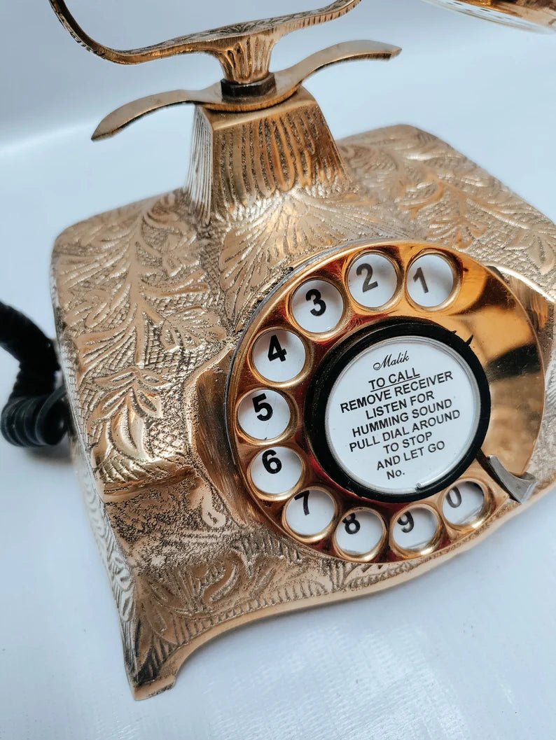 Old Telephone Brass Antique Properly Work and historical telephone
