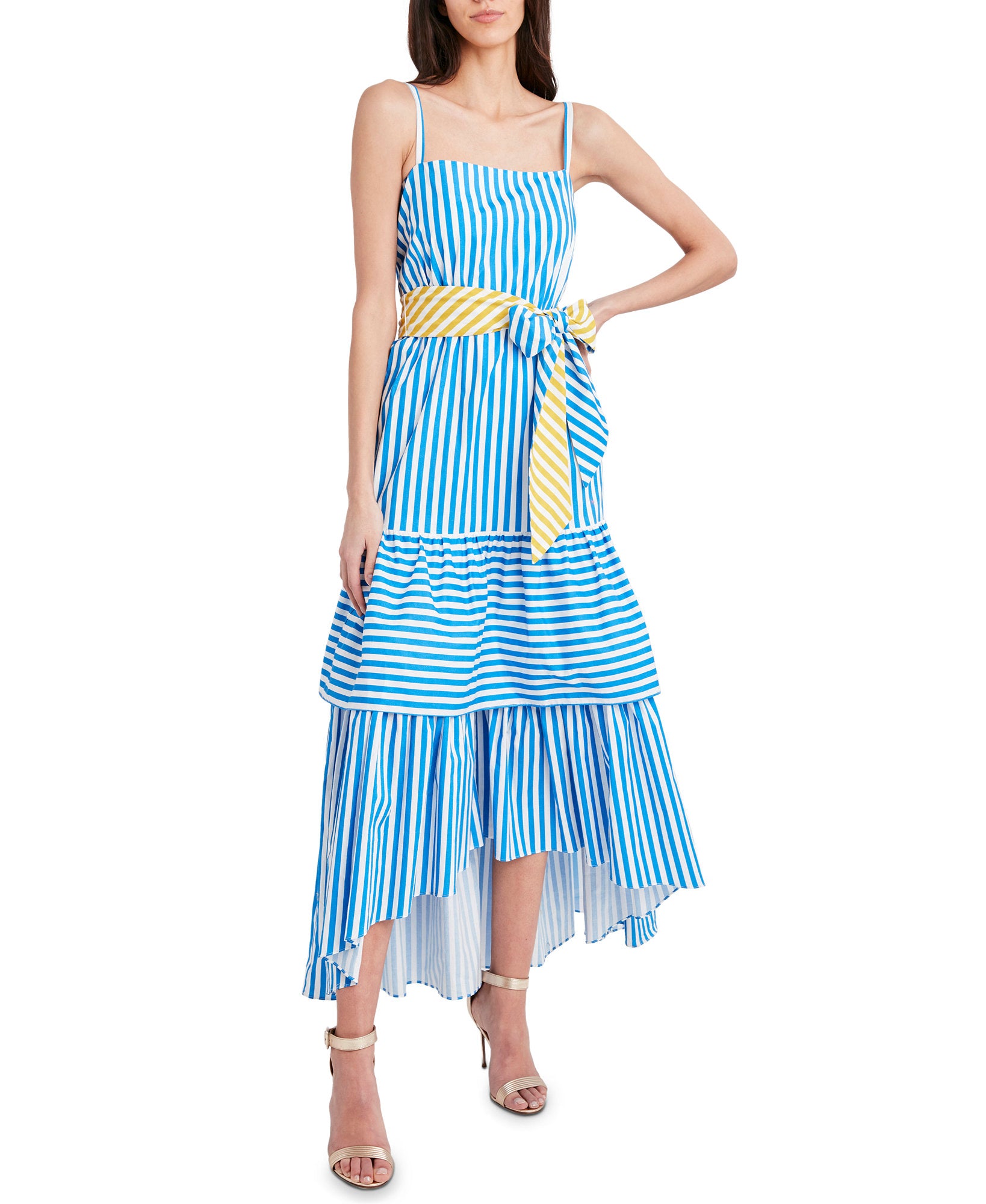 Striped Tie-Front Maxi Dress