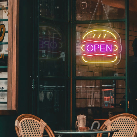 burger neon sign