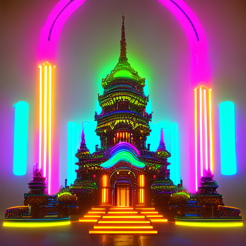 Great Mosque of Mecca Neon Sign