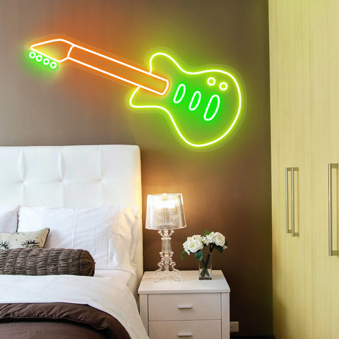 guitar neon sign