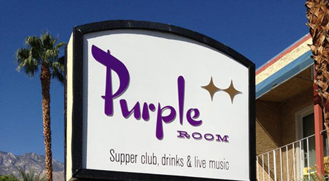 purple neon sign