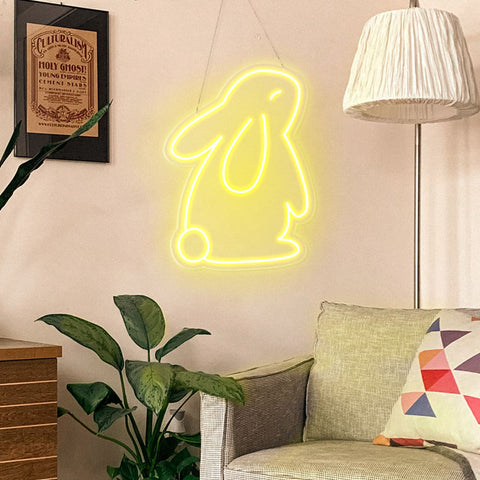 rabbit neon sign