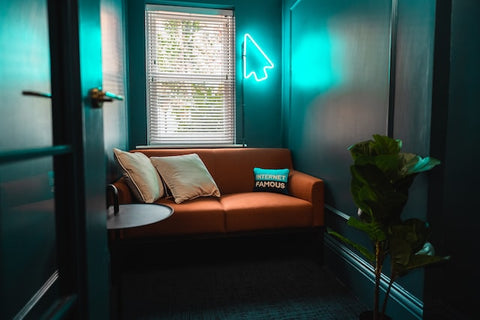 blue neon sign home